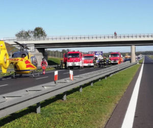 Groźny wypadek na autostradzie A1 w Warlubiu! Kilka osób rannych! 