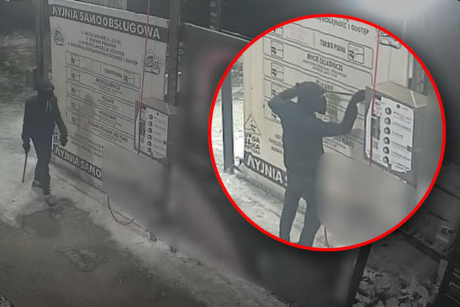 Włamanie na myjni samochodowej. Złodziej wzbogacił się o 200 zł, a narobił szkód na grube tysiące!