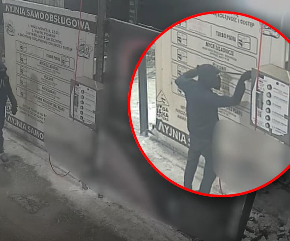 Włamanie na myjni samochodowej. Wzbogacił się o 200 zł, narobił szkód na ponad 5 tysięcy