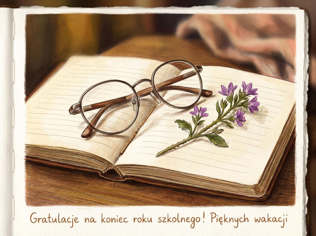 Kartka dla ucznia na zakończenie roku szkolnego