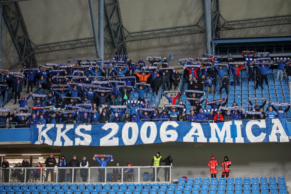 Kibice na meczu Lech Poznań - Ruch Chorzów