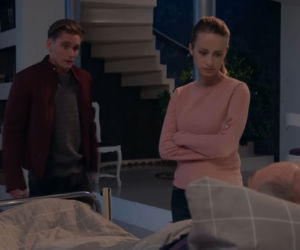 Pierwsza miłość. Sabina (Urszula Dębska), Karol Weksler (Karol Strasburger), Oskar (Filip Gurłacz)