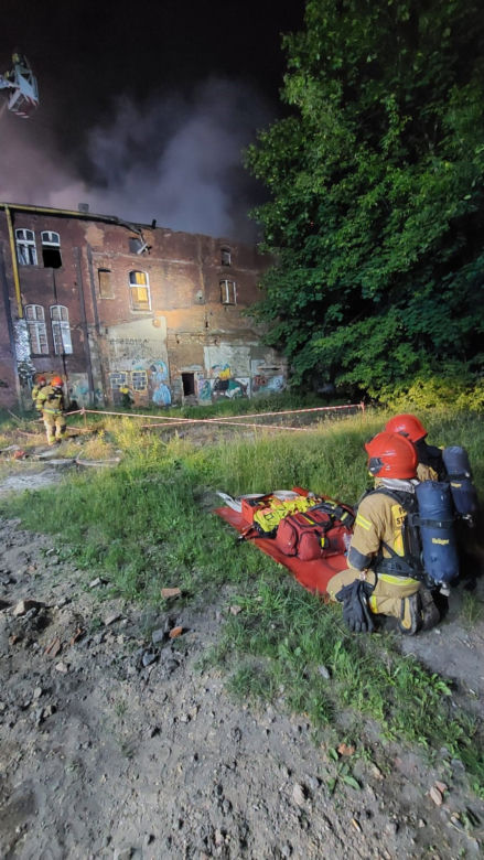 Pożar pustostanu w Bytomiu.