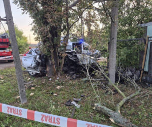 Kia zmiażdżona, kierowca nie żyje. Koszmarny wypadek w Gliwicach