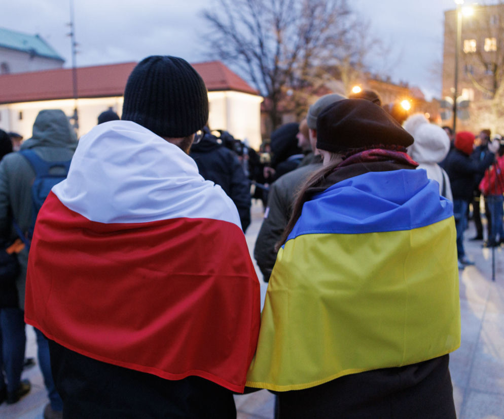 Lublin solidarny z Ukrainą. Plac Litewski, 22.02