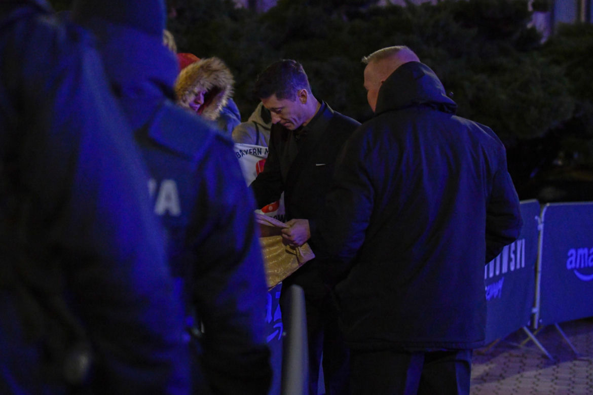 Robert Lewandowski na premierze filmu Nieznany