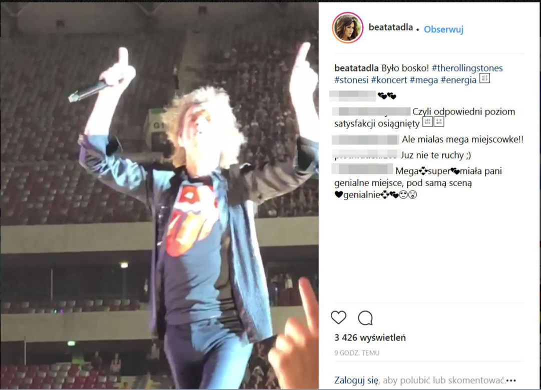 Znani na koncercie Rolling Stones w Warszawie