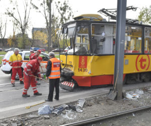 Wypadek tramwajowy przy ul.Elekcyjnej w Warszawie