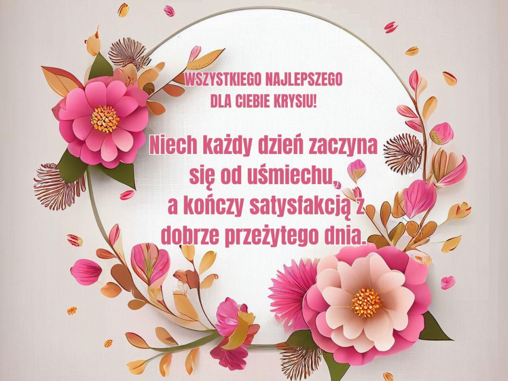 Kartka z życzeniami dla Krystyny na imieniny