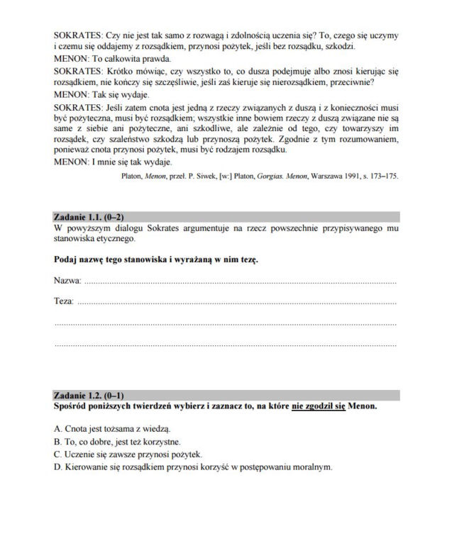 Matura 2016 z filozofii