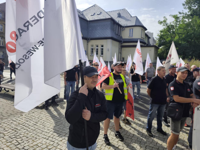 Protest górników i hutników