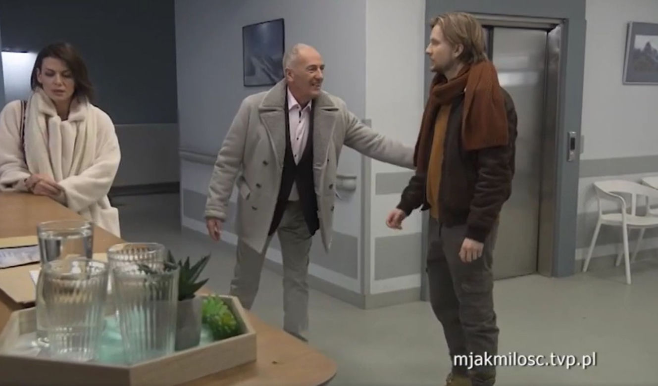 M jak miłość: Argasiński (Karol Strasburger), Łukasz (Jakub Józefowicz), Patrycja (Alżbieta lenska)