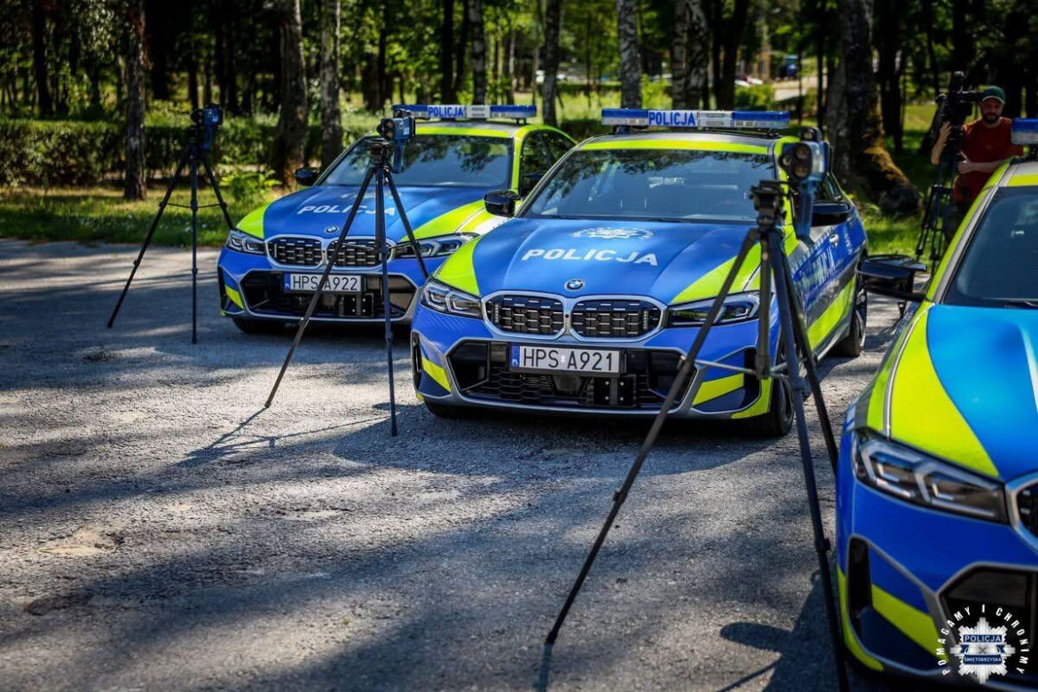 „Bestie” na świętokrzyskich drogach! Policja odbiera nowe BMW M340i xDrive i laserową broń na piratów