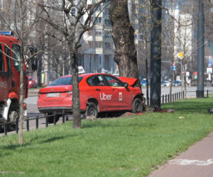 Zderzenie taksówkarzy w Śródmieściu