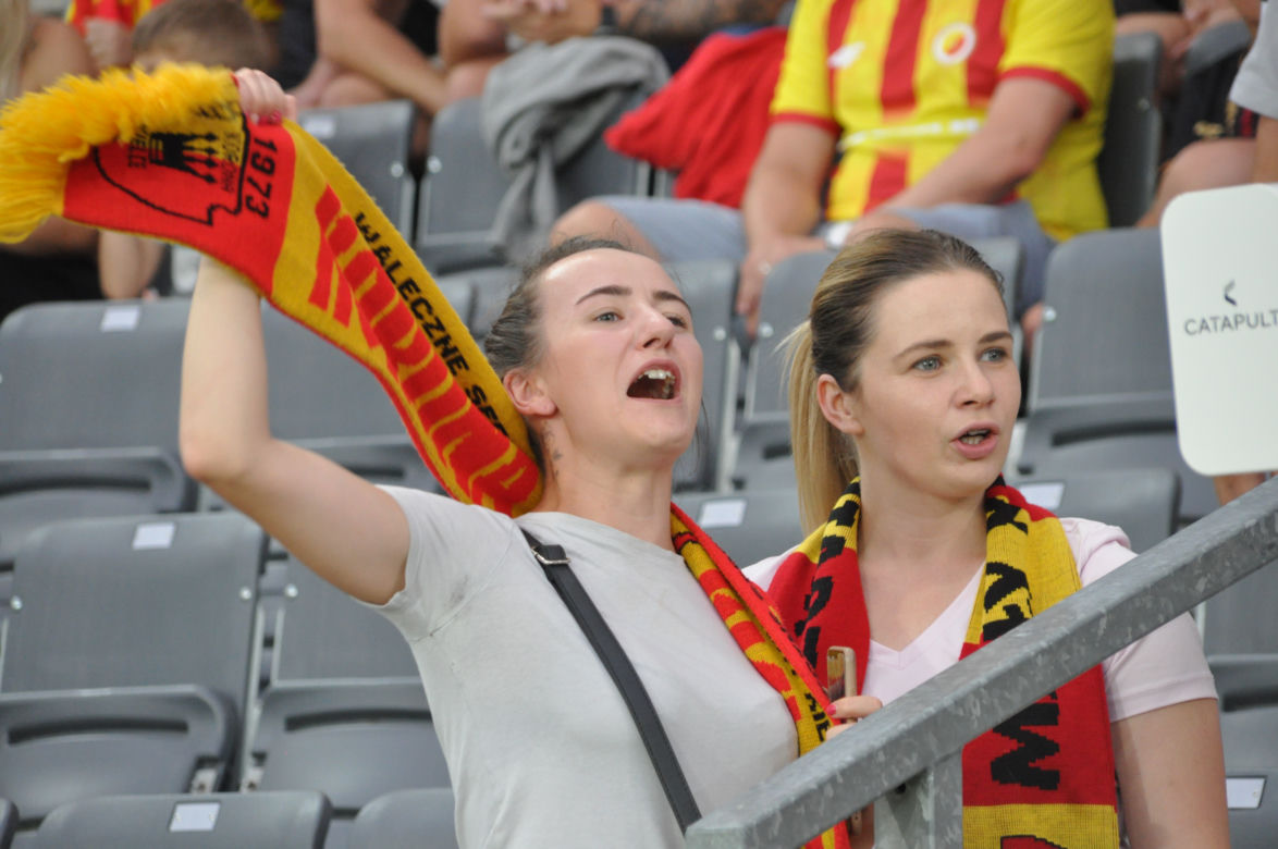 Kibice Korony Kielce na meczu ze Śląskiem Wrocław