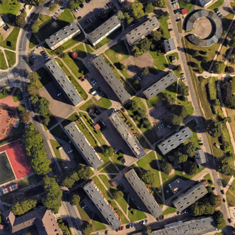 Szczecin w szczególe według Google Earth