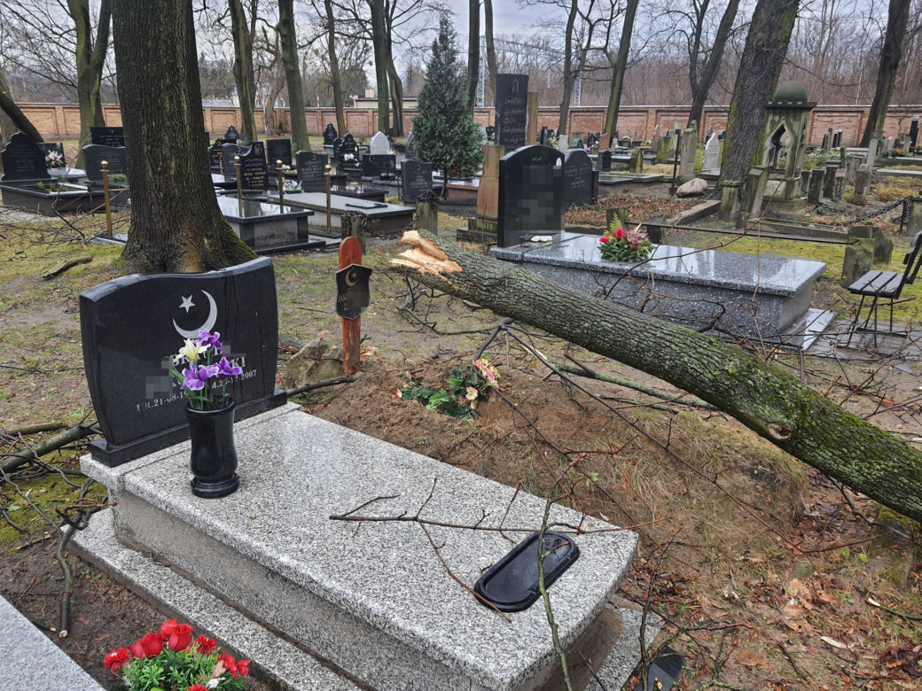 Wichura zdemolowała stołeczne nekropolie. Kompletna ruina na cmentarzach 