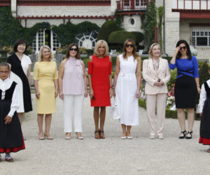 Małgorzata Tusk z Melanią Trump i Brigitte Macron