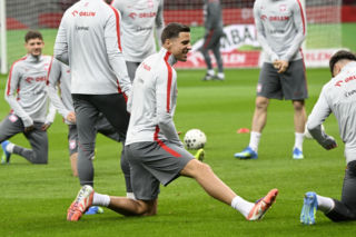 Trening reprezentacji Polski w Warszawie przed meczem z Albaną