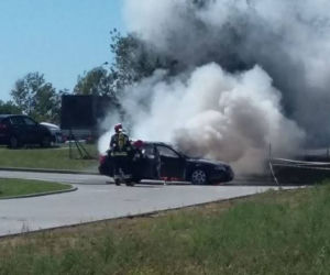 Pożar samochodu przy Armii Krajowej w Rzeszowie