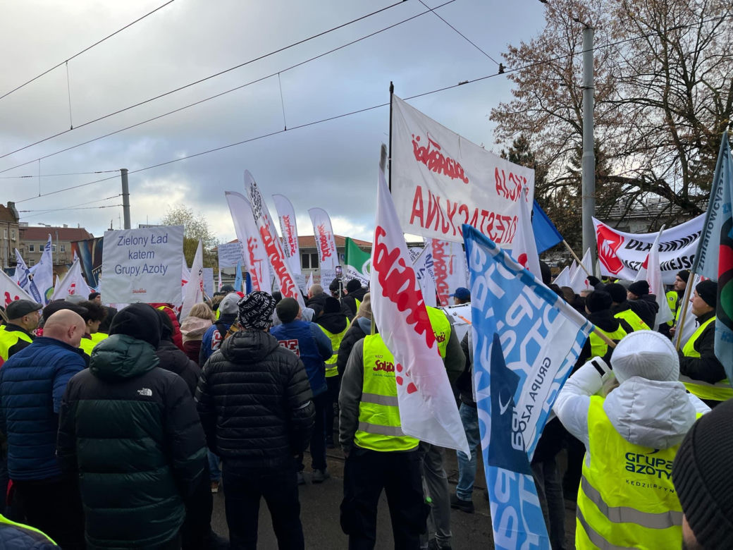 Protest związkowców w Szczecinie