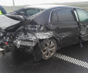 Wypadek na autostradzie w Mirocinie na Podkarpaciu
