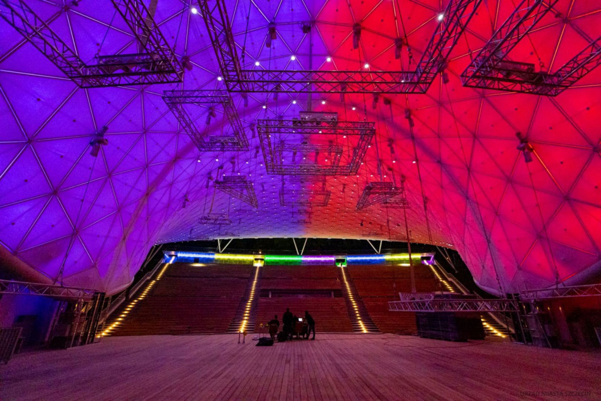 Testy iluminacji Teatru Letniego w Szczecinie
