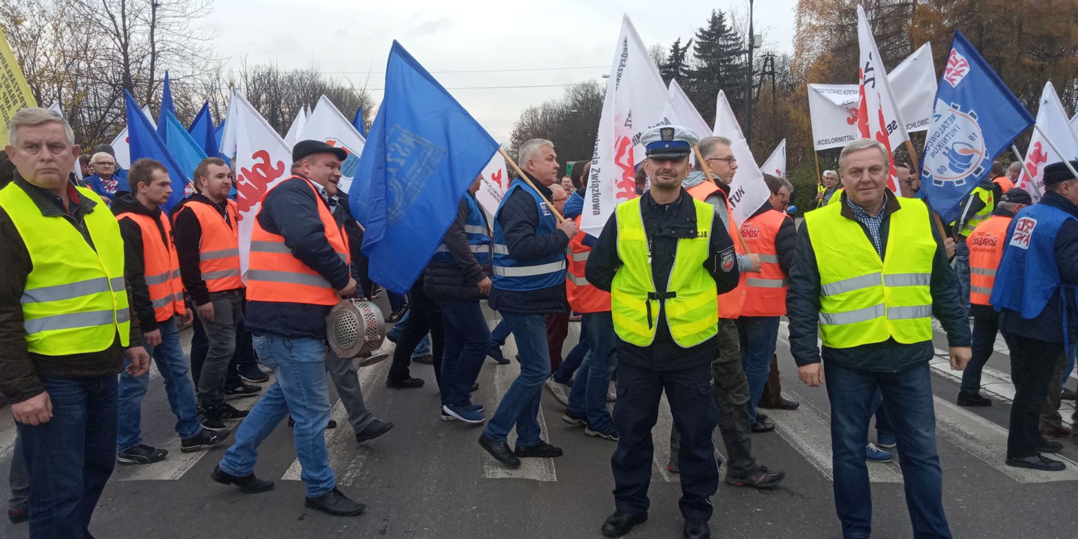 Protest hutników w Krakowie