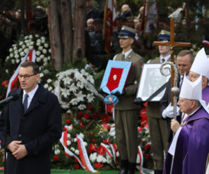 Pogrzeb marszałka seniora Kornela Morawieckiego na Powązkach Wojskowych