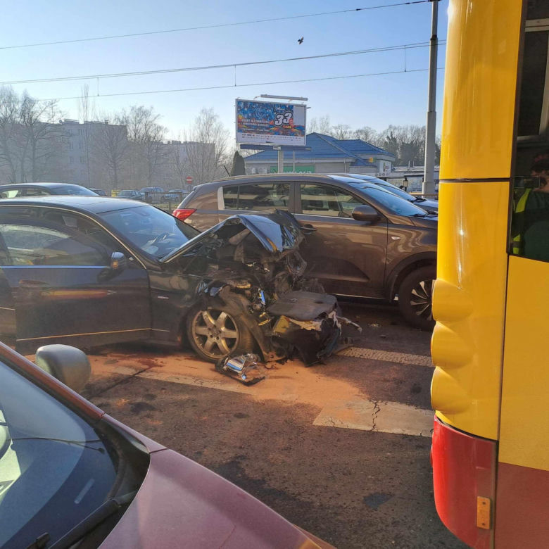 Wypadek na Kopcińskiego w Łodzi