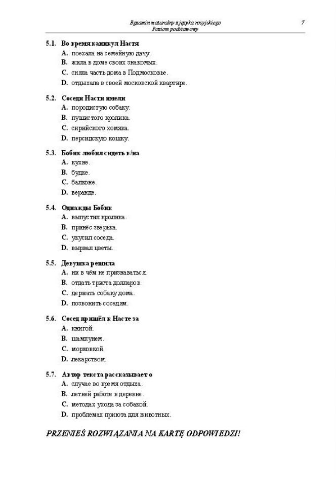 Matura 2013: języka rosyjskiego (poziom podstawowy)