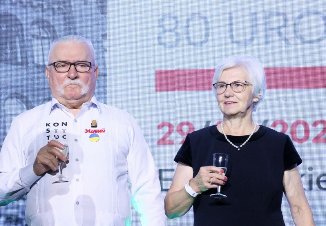 Lech Wałęsa z żoną Danutą