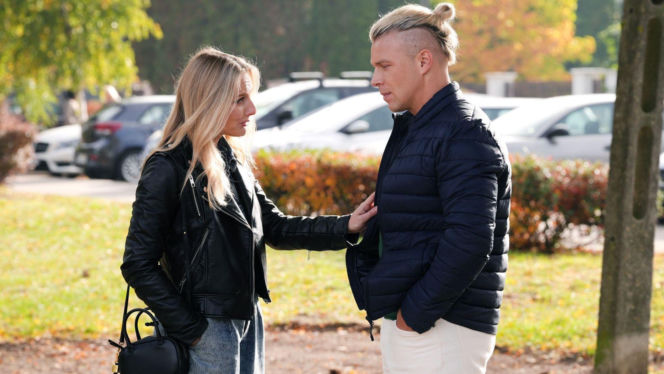 Barwy szczęścia, odc. 3348. Grażyna (Kinga Suchan), Patryk (Konrad Skolimowski)