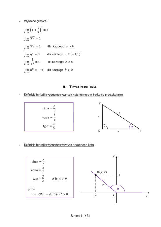 Karta wzorów matematyka matura 2023
