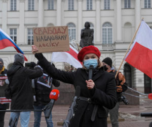 Warszawa. Akcja solidarnościowa z Nawalnym