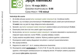 E8 2026 NIEMIECKI: Co było na egzaminie ósmoklasisty z niemieckiego? Arkusze CKE i odpowiedzi [13.05.2026]