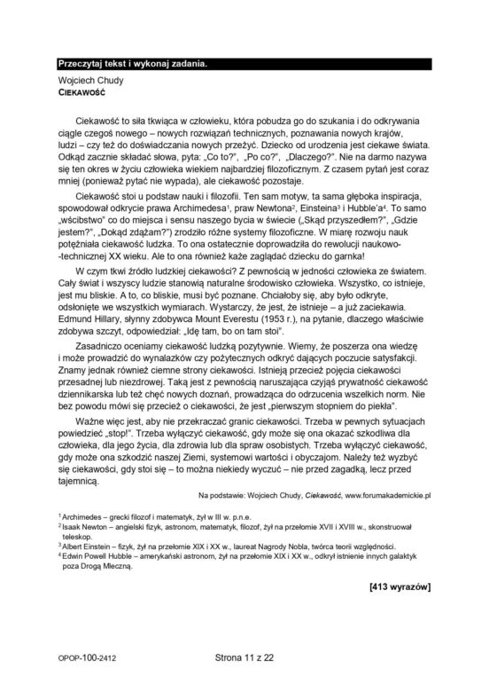 Arkusz CKE próbnego egzaminu ósmoklasisty 2024 - zadania