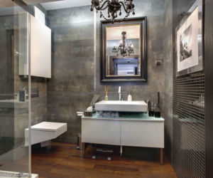 Lustro w łazience w stylu industrialnym