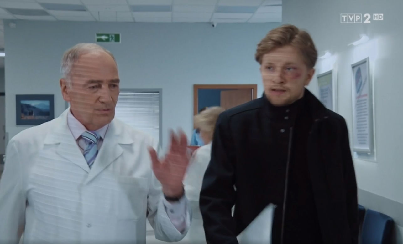 M jak miłość, odcinek 1602, Jerzy (Karol Strasburger), Łukasz (Jakub Józefowicz)