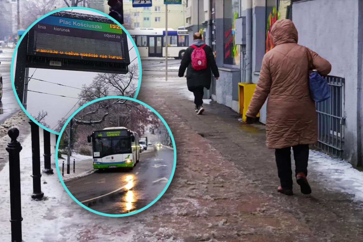 Atak zimy sparaliżował komunikację miejską w Szczecinie