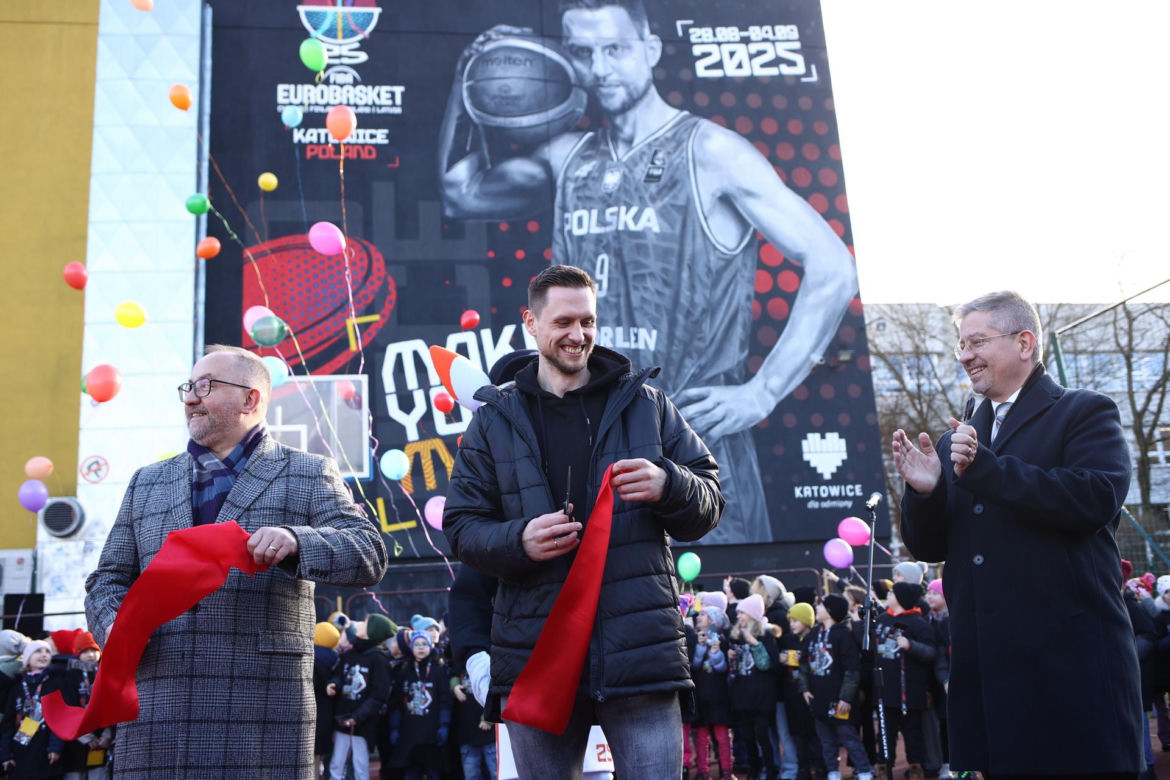 Koszykówka, Mateusz Ponitka, mural, Katowice