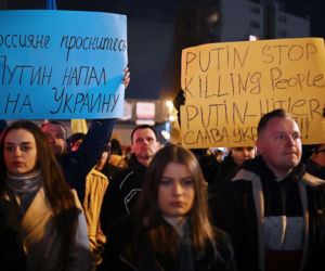 Solidarni z Ukrainą. Wielki wiec w Gdańsku