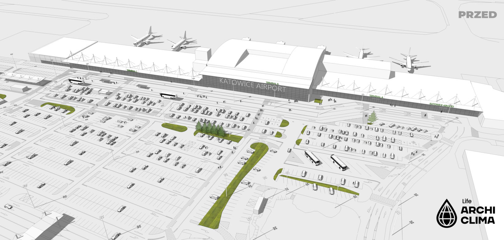 Wizualizacja zazielenienia Katowice Airport