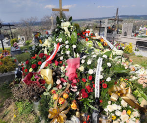 Grób zmarłego strażaka