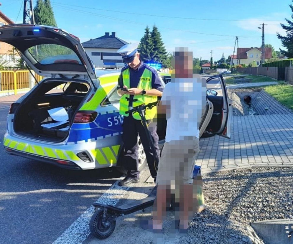Kierujący hulajnogą miał blisko 2 promile i... 10-kilogramowy ładunek