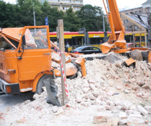 Zawalona kamienica, ul. Żelazna Warszawa