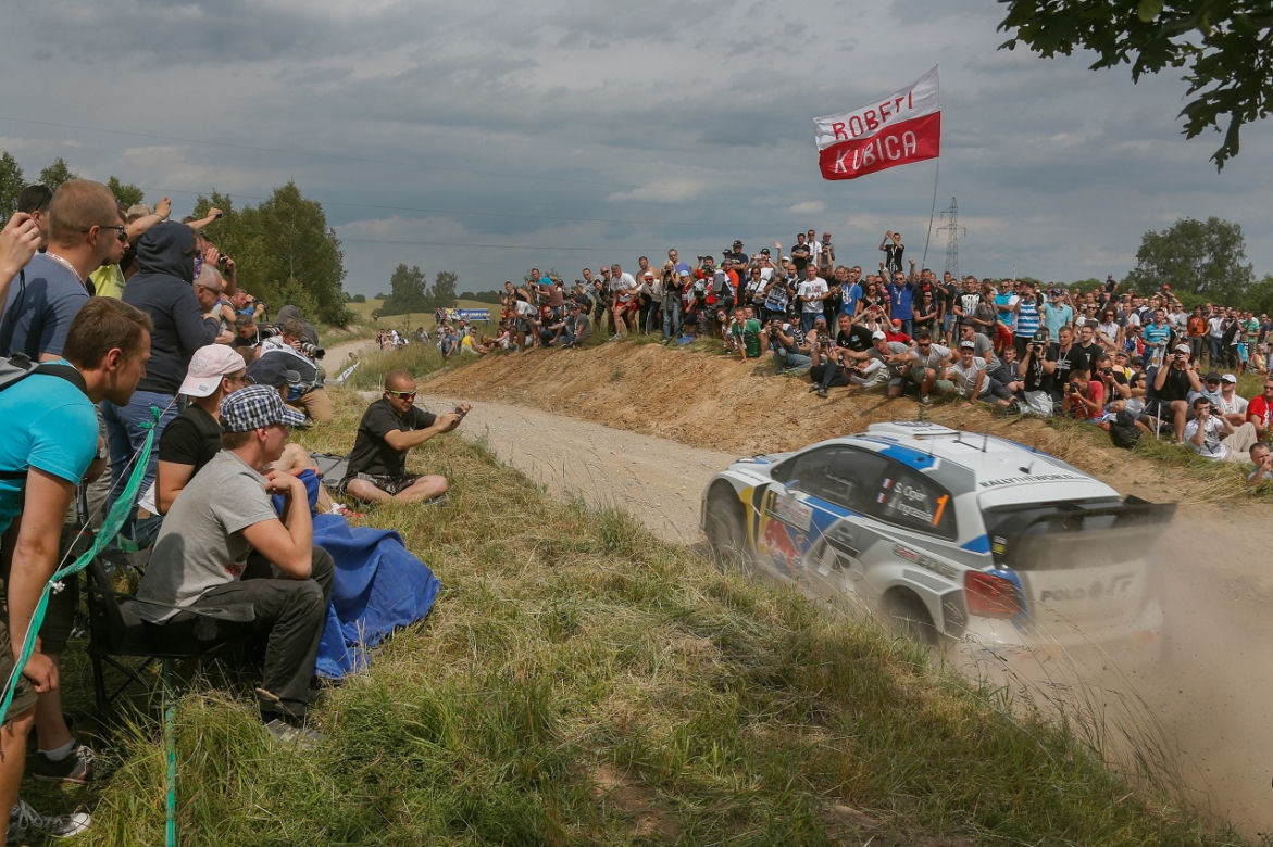 Rajd Polski 2014 wygrał Sebastien Ogier,  Volkswagen Polo R WRC
