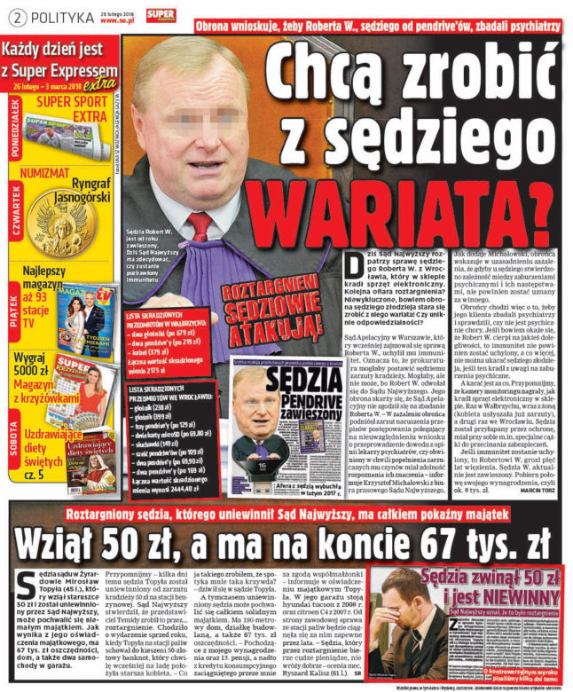 Sędzia pijak dostaje 7 tysięcy za nic