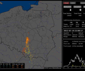 BURZE, WICHURY, TORNADA, GRAD 19.07.2012: NA ŻYWO - gdzie jest burza - MAPY, pogoda na 19.07.2012