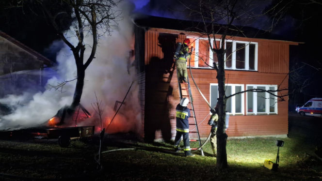 Pożar domu w Tarczku